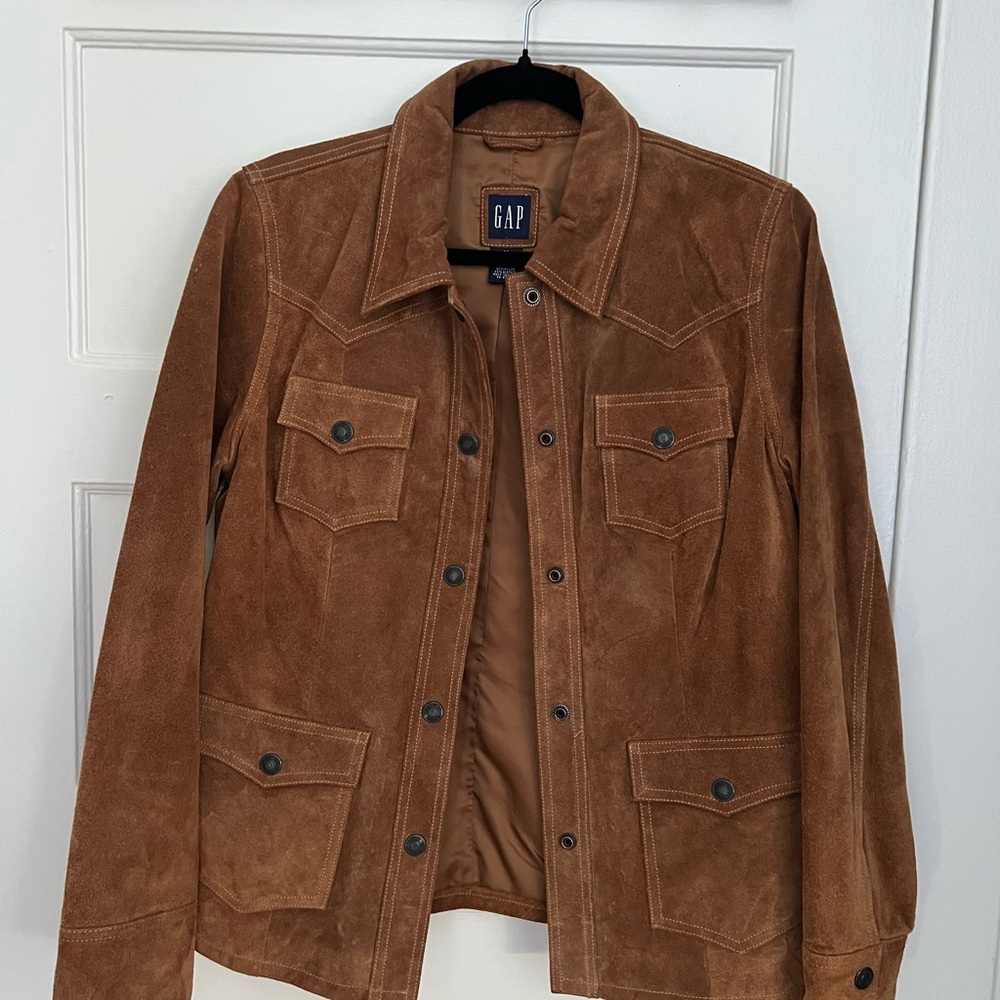 GAP Tan Suede Shirt Jacket